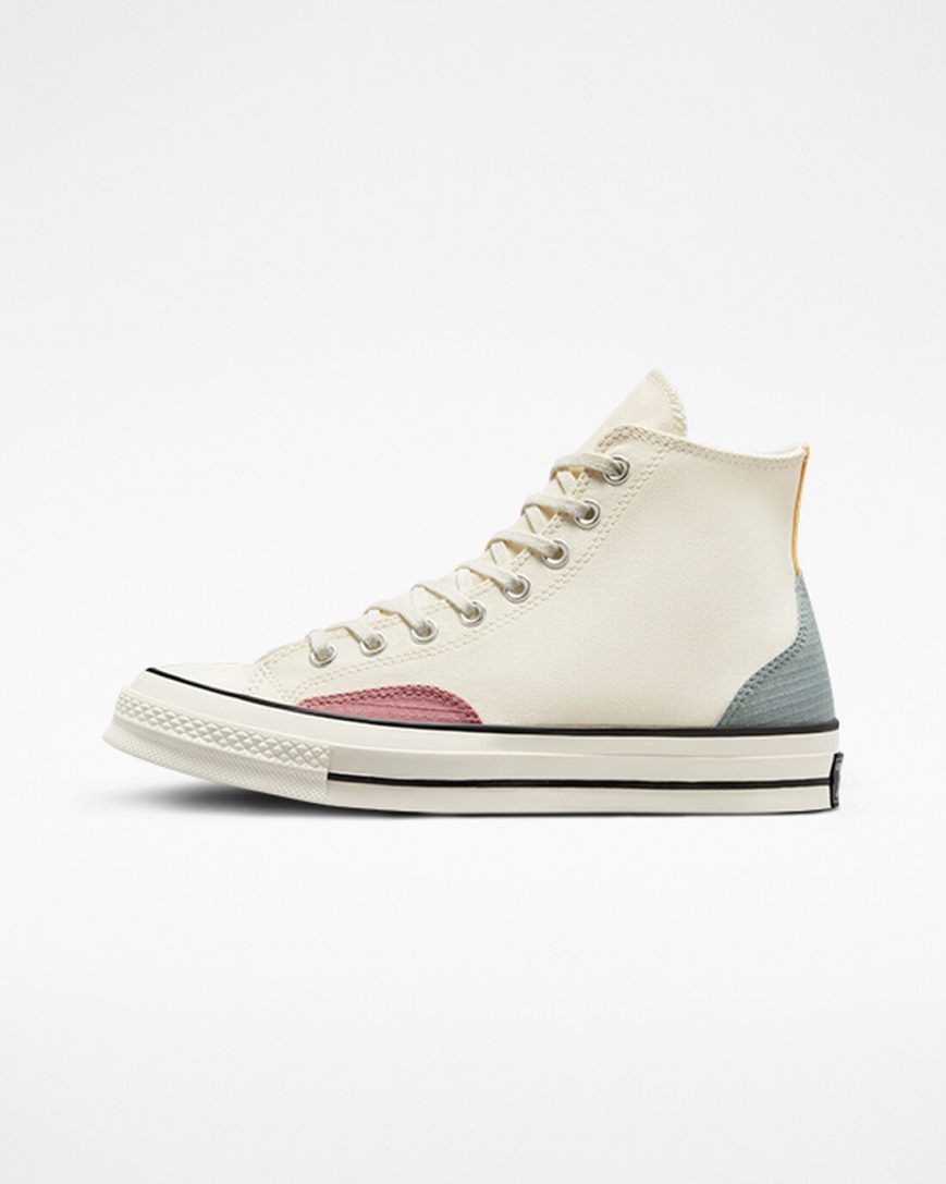 Tenisi Inalti Barbati Converse Chuck 70 Color Block Bej Gri Galbeni | RO IHORA620